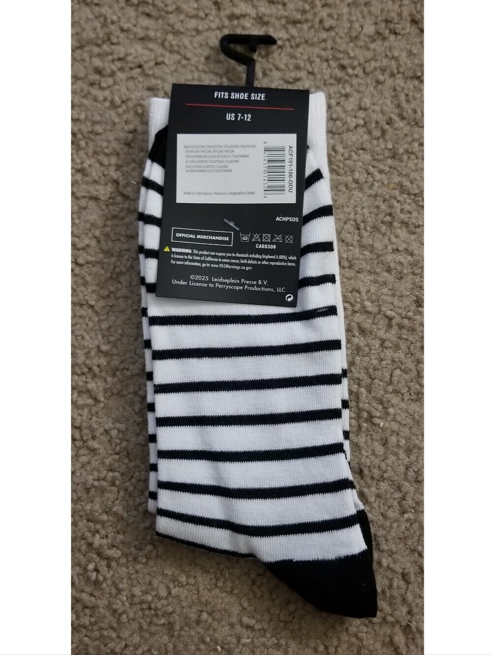 AC/DC Men's Striped Crew Socks – Official Band Merchandise - Picture 2 of 2